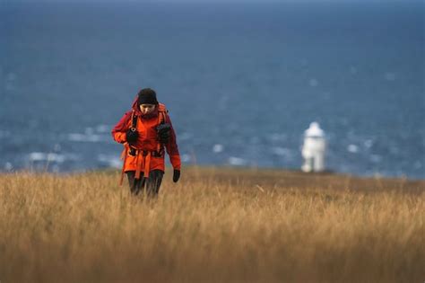 Fot Grafa No Farol De Vaternish Na Ilha De Skye Esc Cia Foto Premium