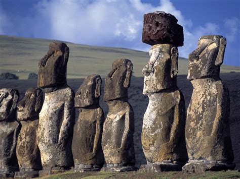 Majestic Moai Statues Hd Wallpaper