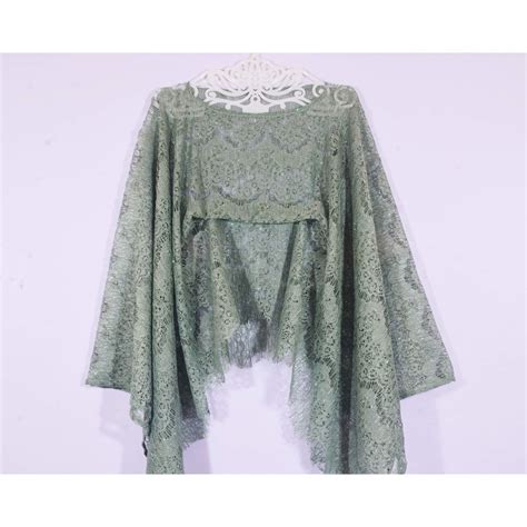 Jual Brukat Lipat Depan New Cape Brokat Outfit Kondangan Simpel