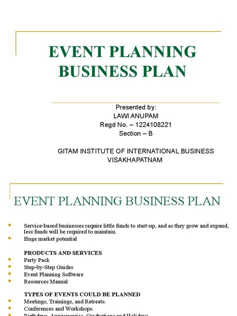 Event Planning Business Plan Pdf