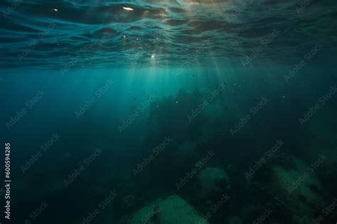 underwater photography of a coral reef with rocks and sun rays ...