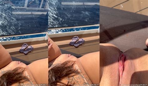 Naughty Alyne Lary Showing Off Her Pussy And Ass While Sunbathing Naked