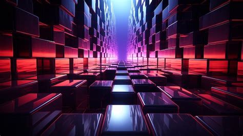 Premium Photo A Brightly Lit Room With A Lot Of Cubes And A Red Light