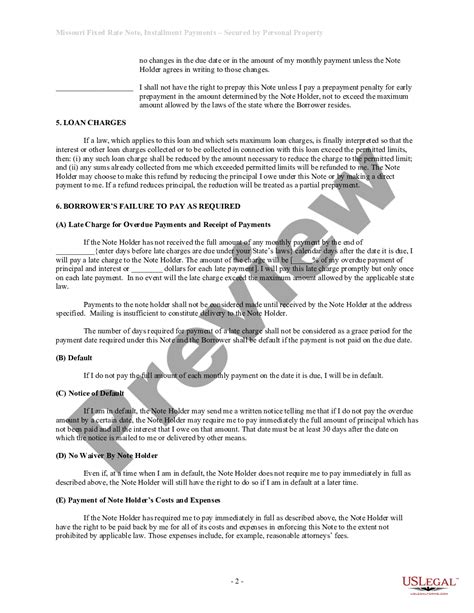 Promissory Note Template Missouri