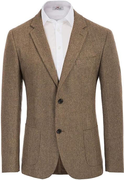 Pj Paul Jones Mens Casual Herringbone Tweed Blazer British Wool Blend