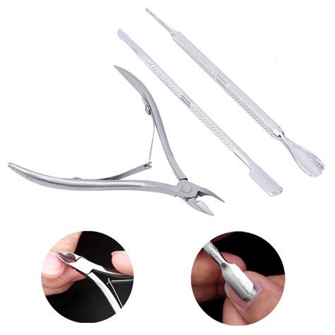 Pcs Stainless Steel Nail Cuticle Scissor Spoon Pusher Remover Nail