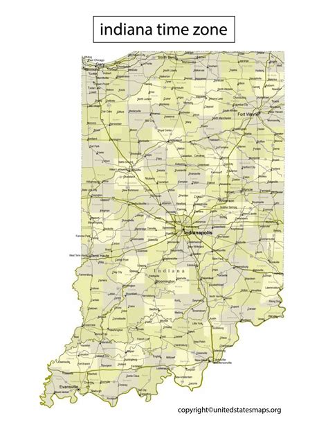 Indiana Time Zone Map Time Zones In Indiana Map