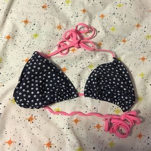 H M Swim Clearance Navy Blue And White Polka Dot Bikini Top Poshmark