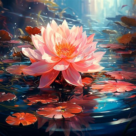 Premium Ai Image Lotus Flower With Water Drop