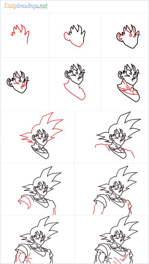 How To Draw Goku Step By Step Easy Drawing Ideas For Beginner Nbkomputer