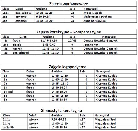 Plan lekcji Publiczna Szkoła Podstawowa Nr 21 w Opolu