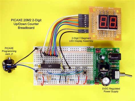 Build A 2 Digit Updown Counter With A Picaxe 20m2 Projects