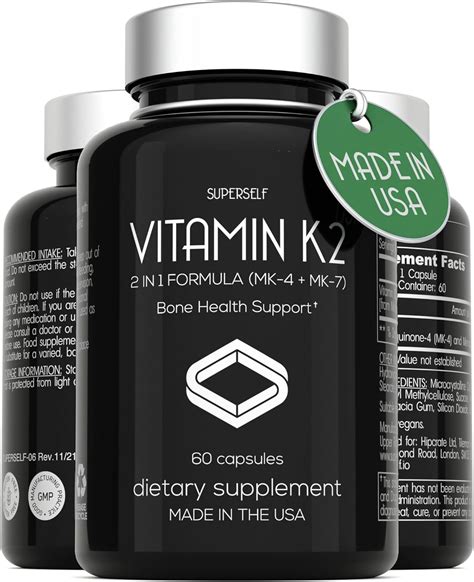 Vitamin K2 Capsules 100 Mcg Vitamin K Complex Mk 7 And Mk 4 60 Capsules Vit K2 2