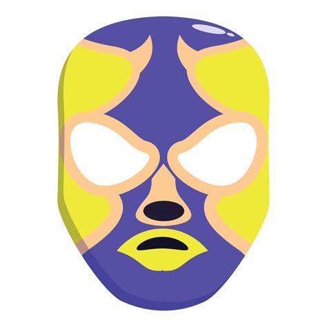 Luchador Mask Depicting Anger With Yellow And Purple Colors 50043013