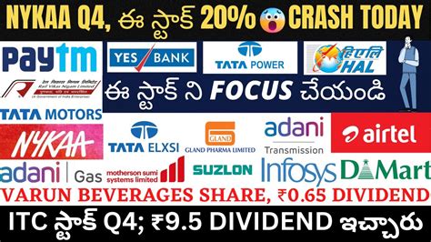 ITC Nykaa Paytm HAL Tata Motors Telugu RVNL Suzlon Adani