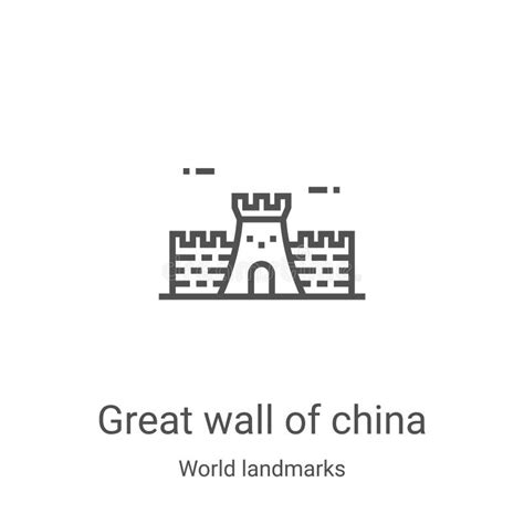 Great Wall Of China Icon Vector From World Landmarks Collection Thin