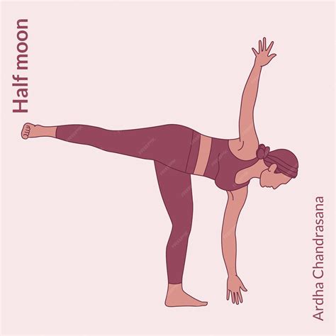 Premium Vector Half Moon Pose Young Woman Practicing Yoga Pose Woman Workout Fitness Aerobic