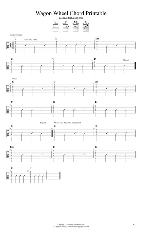 Wagon Wheel By Darius Rucker Chords Easy Lesson