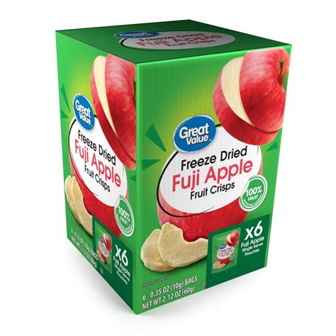 Great Value Freeze Dried Apple Crisps Multi Pack 6 Count 035 Oz