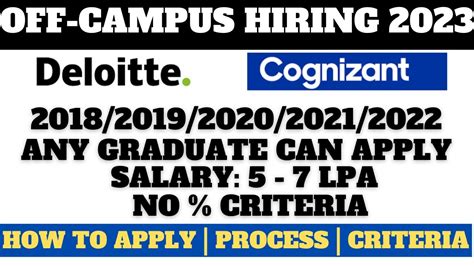 Deloitte Cognizant Off Campus Hiring No Criteria Don T