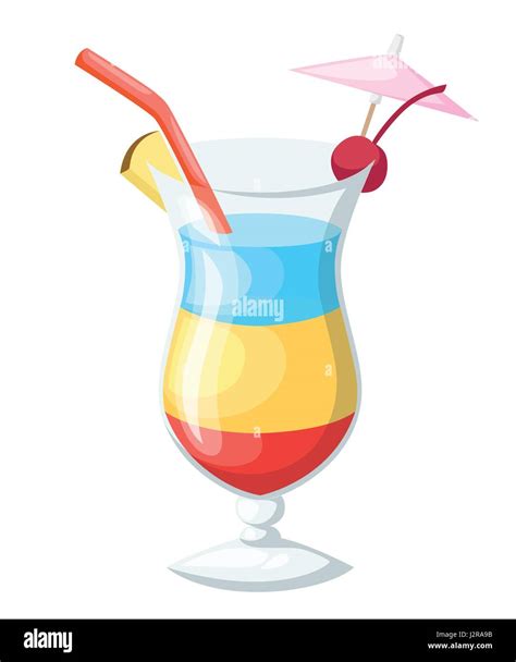 Vektor Illustration Der Acht Beliebte Alkoholische Cocktails Flachen