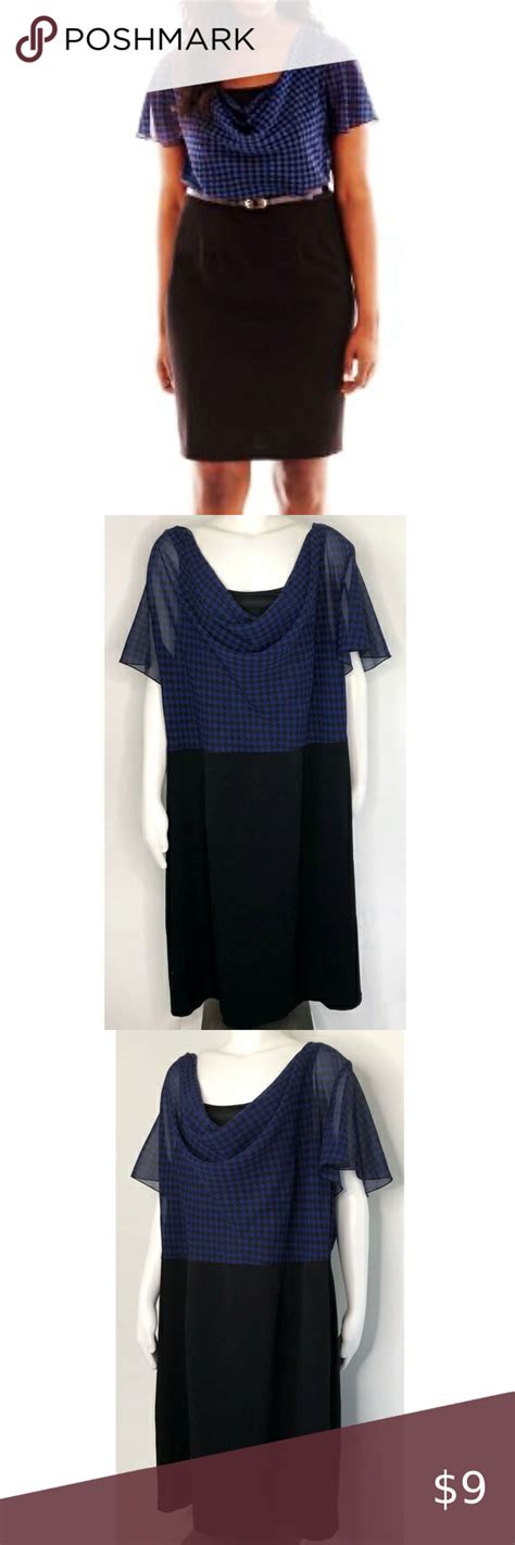 Alyx Woman Black And Blue Checkered Dress Size 24w Checkered Dress