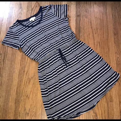 Olive And Oak Dresses Olive Oak Striped Tshirt Dress Drawstring Waist