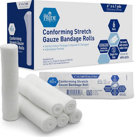 Amazon Med Pride Conforming Stretch Gauze Bandages Rolls X