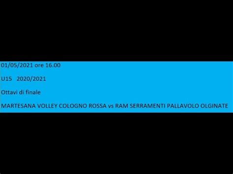 U15 Ottavi Di Finale MARTESANA VOLLEY COLOGNO ROSSA Vs RAM