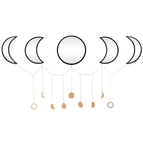 Moon Phase Wall Decor 5pcs Art Hanging Acrylic Nordic Bohemian Style