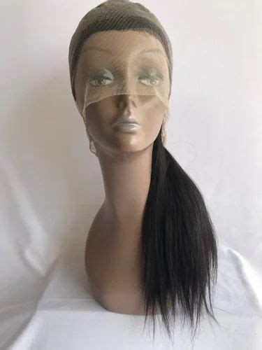 Tg Black Indian Temple Natural Full Lace Straight Humn Hair Wig Hair