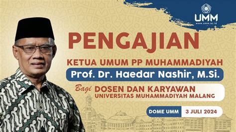 Pengajian DosKar UMM Bersama Prof Dr Haedar Nashir M Si YouTube