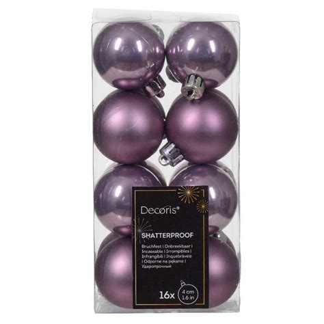 Decoris Shatterproof Baubles In Crystal Lilac Pack Of