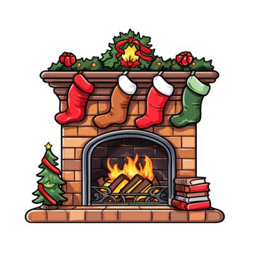 Christmas Cartoons Clip Art Fireplace Vector Illustration Cartoon Svg