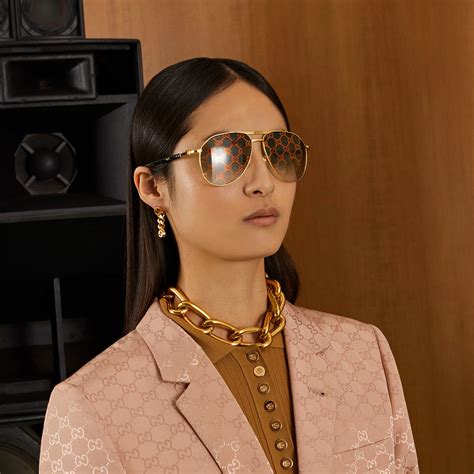 Gucci™ Gg1220s 004 59 Gold Sunglasses