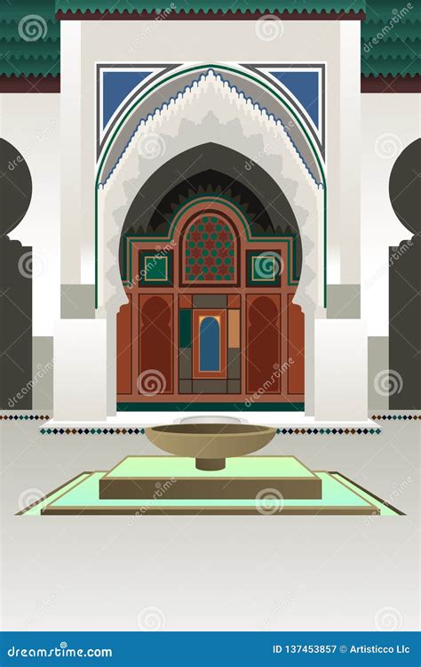 University of Al-Quaraouiyine in Morocco Illustration Stock Vector ...