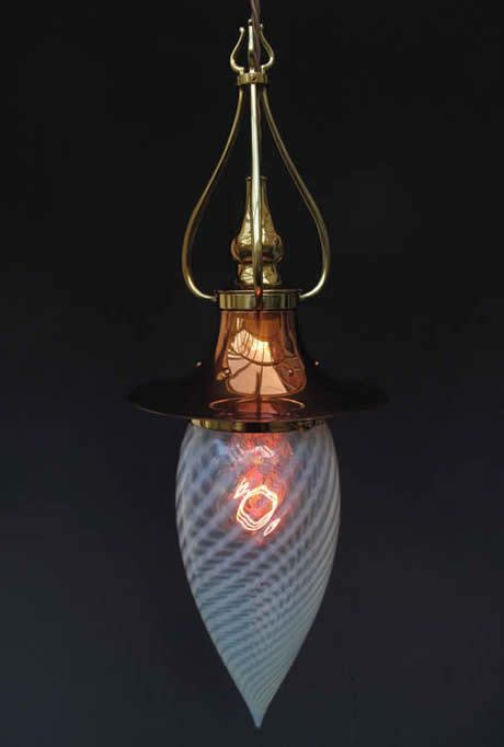 Birmingham Guild Of Handicrafts Set Of 2 Pendant Lights With Antique Vaseline Glass Shades