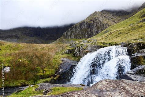Snowdonia Carneddau Waterfall Llech Ddu Spur Stock Photo Adobe Stock