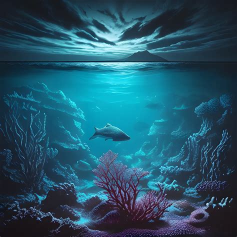 Under The Sea Landscape No Fish No Corals Very Dark Too Dark