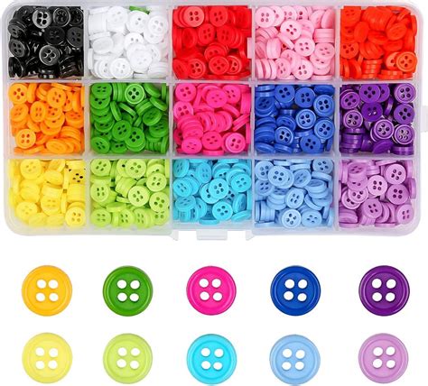 Lot de 1 000 boutons ronds en résine pour loisirs créatifs tricot