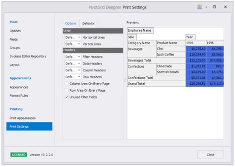 Print Settings Page | WinForms Controls | DevExpress Documentation