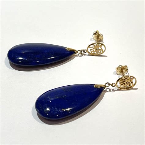 Boucles Lapis Lazuli Gouttes La Maison Du Corail