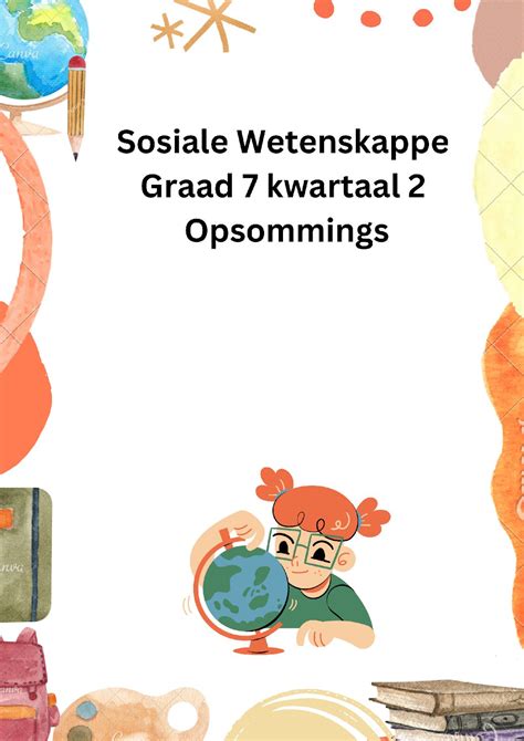 Sosiale Wetenskappe Graad Kwartaal Opsommings Teacha