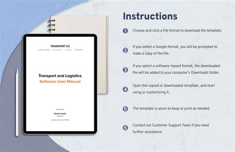 Transport And Logistics Software User Manual Template In Pdf Word