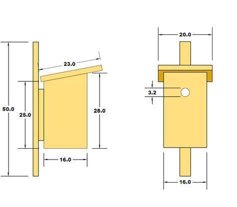 Afmetingen Van Een Koolmees Nestkast In Cm Vogelhuisje Plannen
