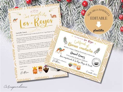 Editable Pack Certificado Buen Comportamiento Y Carta Reyes Magos Nice