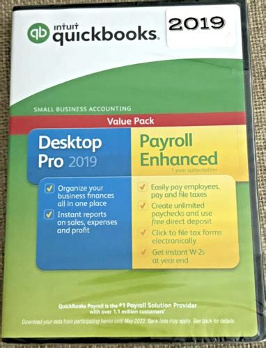 New Intuit Quickbooks Desktop Pro Payroll Enhanced Cd Set Sealed