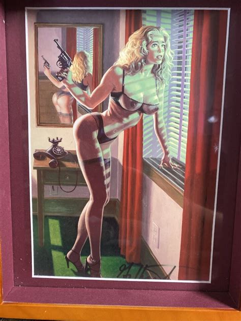 Sudden Danger Girl With Gun Pinup Art Greg Hildebrandt Signed