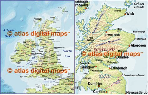 Digital Vector British Isles Uk Map Basic Country With Regular Contour