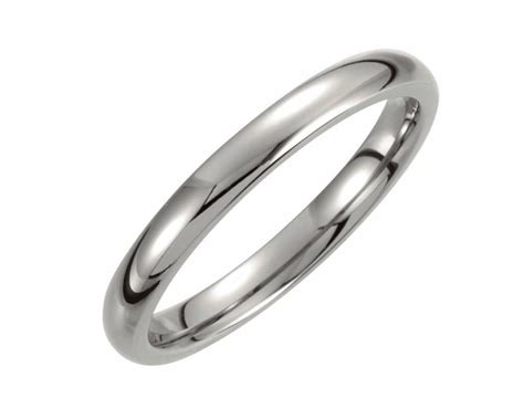 Men And Women Titanium Domed Polished Band Ring 3mm Titanium Bands